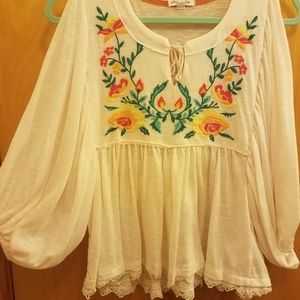 White Flowy Blouse